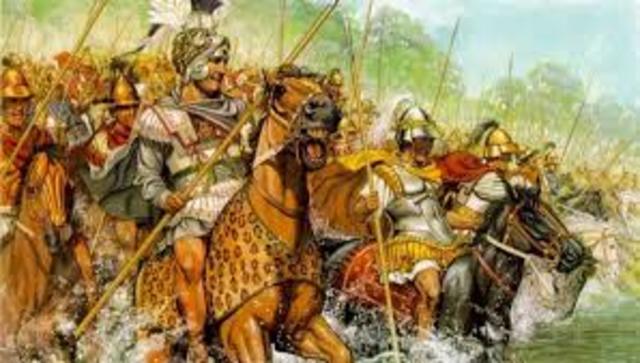 Alexander leads the Macedonian Army