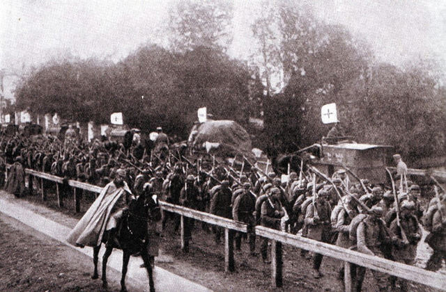 The  German army crossed the Belgian border