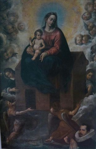 La Virgen de Loreto con caballero orante