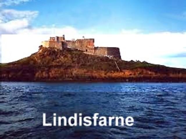 Viking attack on the monastery of Lindisfarne
