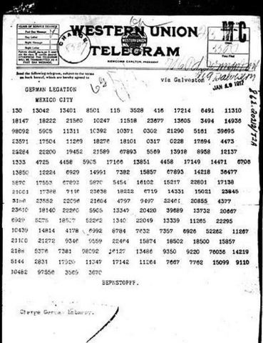 was sent the Telegram Zimmermann
