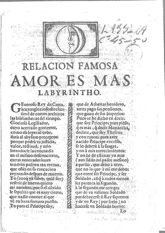 Siglo XVII: Amor es más laberinto. Autor: Sor Juana Inés de la cruz