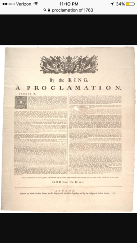 Proclaimation of 1763