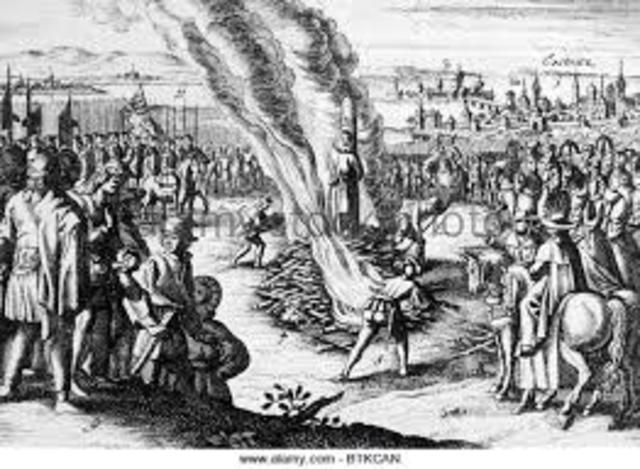 Jan Hus was burned at the stake for being heretic