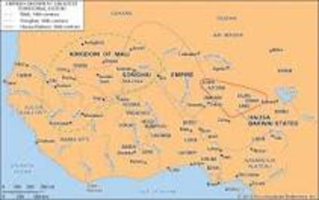 The songhai empire was established in africa