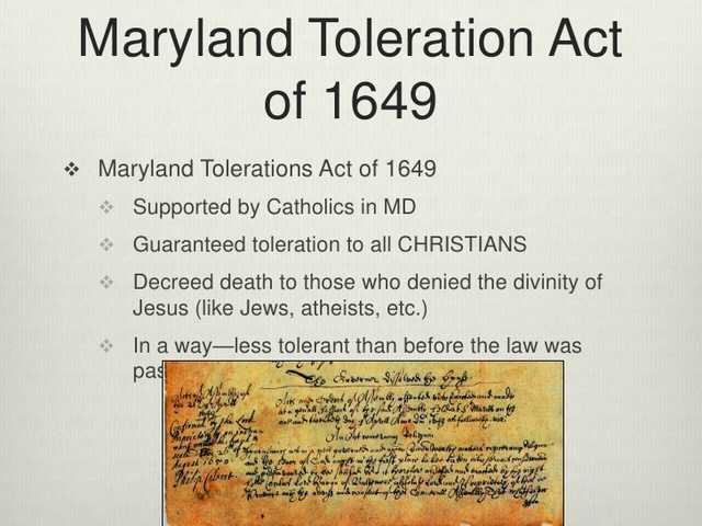 Maryland toleration  act