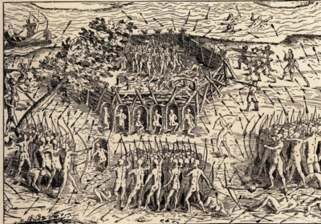 Battle between Amerindians