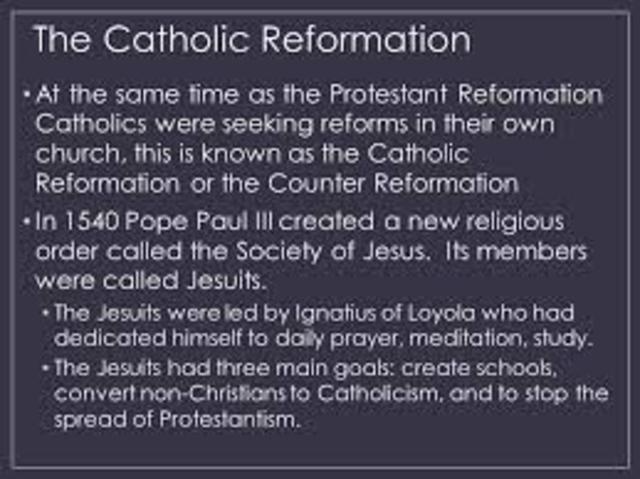 The jesuits were created during the counter reformation