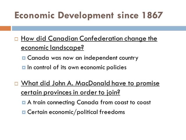 Economic development in the Contemporary Period