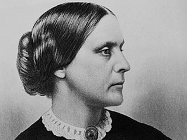 Susan B. Anthony asks for equal pay as men on behalf of all teachers.