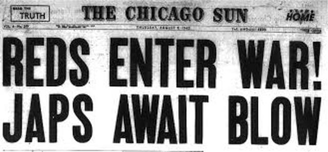 Soviet Union Declares war on Japan