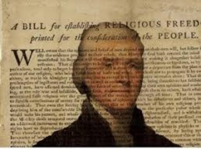 Thomas Jefferson Wrote the VA Statute for Religious Freedom