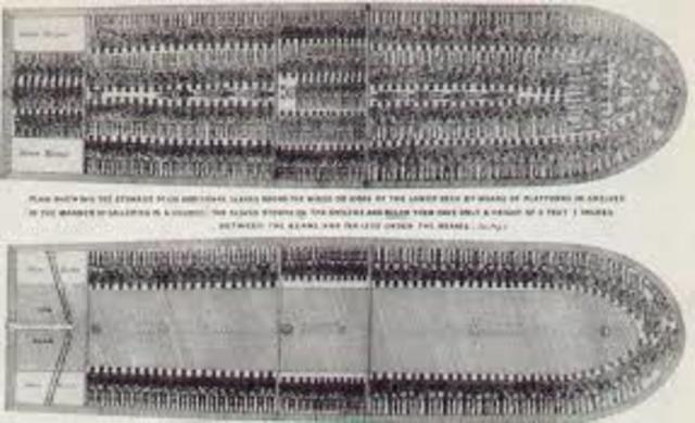 Slaves were traded on the Middle Passage and Triangular trade