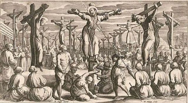 Ejecución de los 26 santos católicos de Nagasaki.