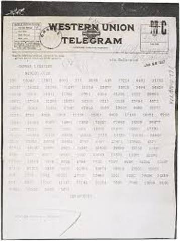 artbur zimmemmam envía telegrama al gobierno de México para proponerle una alianza