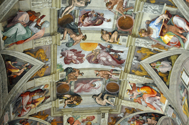 Michelangelo painted the ceiling of sistine chapel