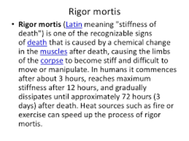 Rigor Mortis