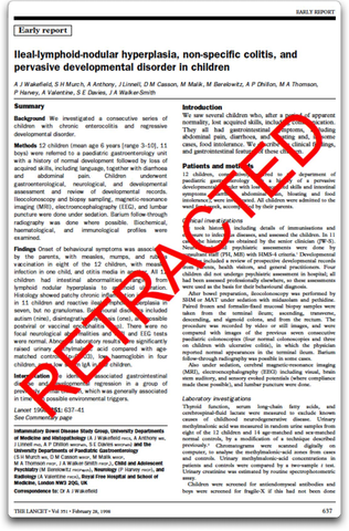 False Report on Austism