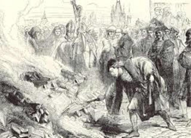 John Wycliffe was burned at the stake for being a heretic