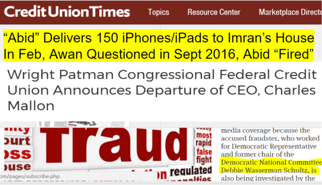 "Abid" Awan FiredIn Credit Union Probe