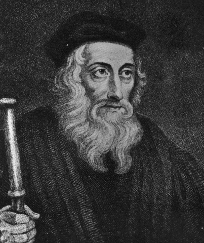 John Wycliffe broke from the Church  in Rome and divorced his wife