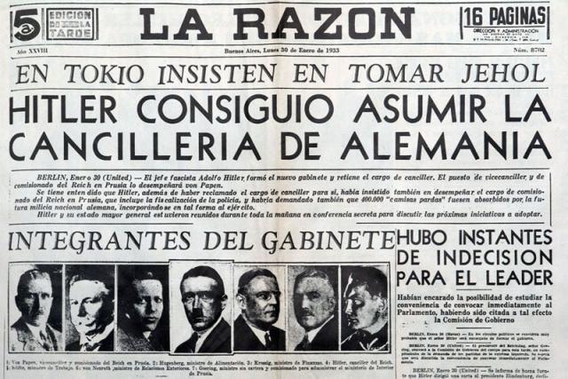 Nombramiento de Hitler como canciller de Alemania.