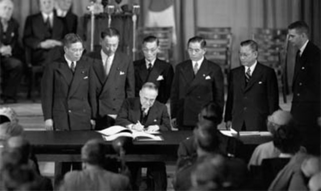 Firma del Tratado de Paz de San Francisco.