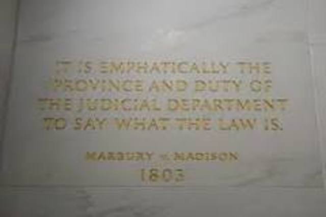 Marbury v. Madison decision was handed down by the Supreme court
