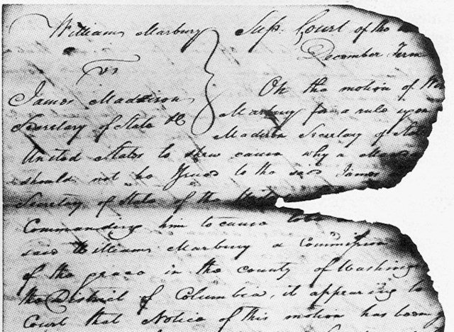 marbury vs madison decision was handed down by supreme court