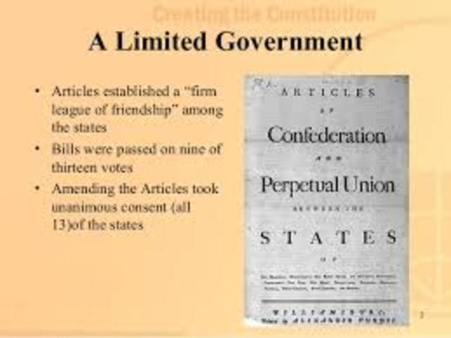 the articles of confederation government was established