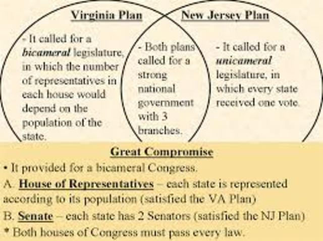 The Virginia Plan and New Jersey Plan were proposed at the Constitutional Convention
