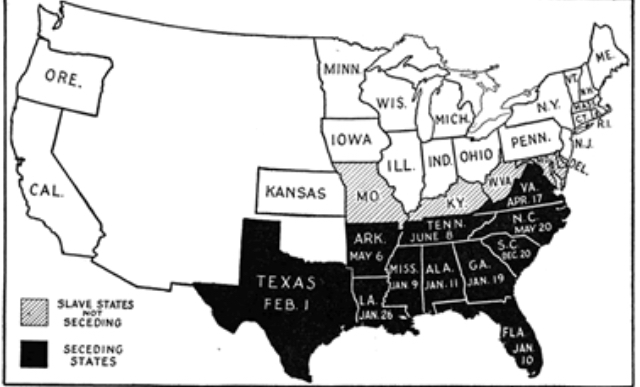 Secession of southern stated