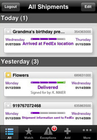 Fedex Mobile for iPhone