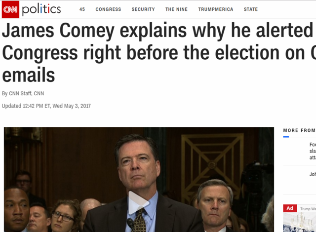 Comey Sends Letter To Congress