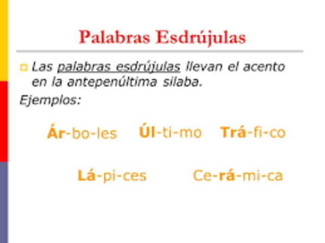 Las Palabras Esdrùjulas