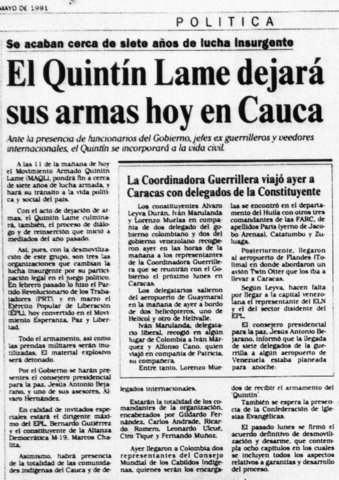 Acuerdo de paz suscrito entre el Gobierno Gaviria y el Partido Revolucionario de los Trabajadores (PRT)