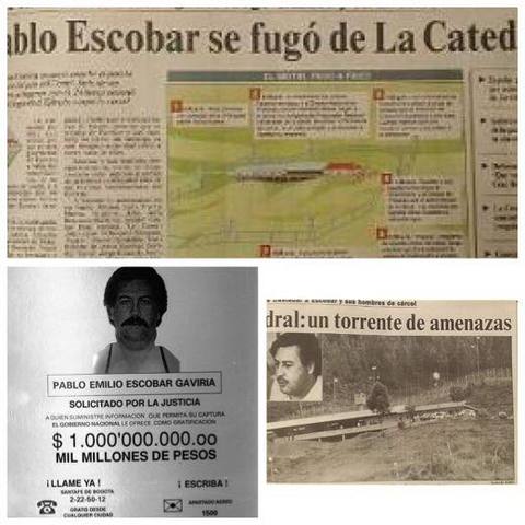 Fuga de Pablo Escobar de la cárcel 'La Catedral'