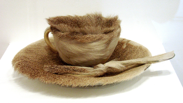 Object (Fur-covered cup, saucer, and spoon)