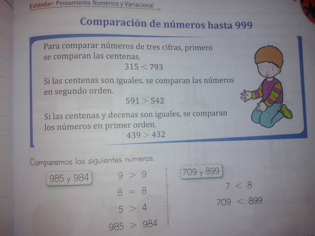 COMPARACIÓN DE NÚMEROS HASTA 999