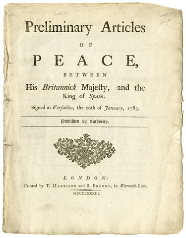 British and Americans Sign Preliminary Articles of Peace