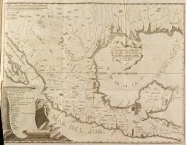 México: Se realiza la carta general de la Nueva España