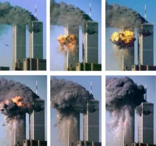 Terrorists strike the United States; World Trade Center destroyed