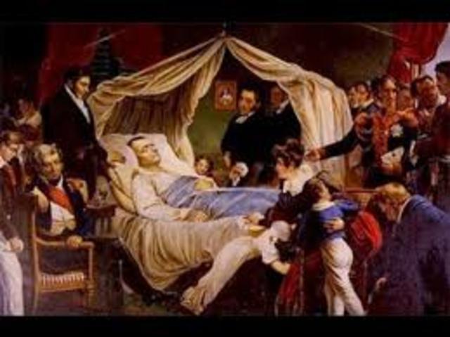 Napoleon Bonaparte dies in exile on St Helena in the south atlantic
