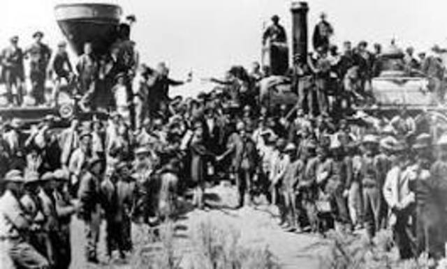 •	Transcontinental Railroad Completed