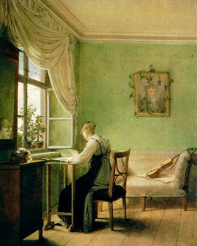 G. F. Kersting, Donna che ricama, 1817