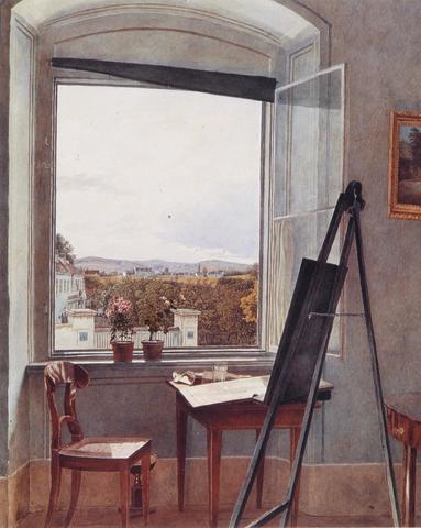 Jakob Alt, Vista dalla finestra su Dornbach, 1836