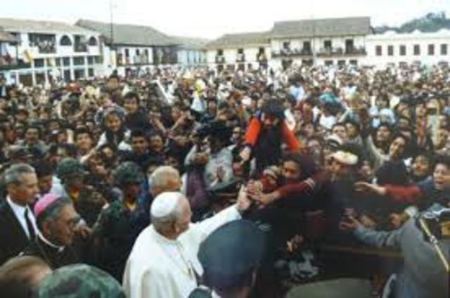 PAPA JUAN PABLO II VISITA CHIQUINQUIRA