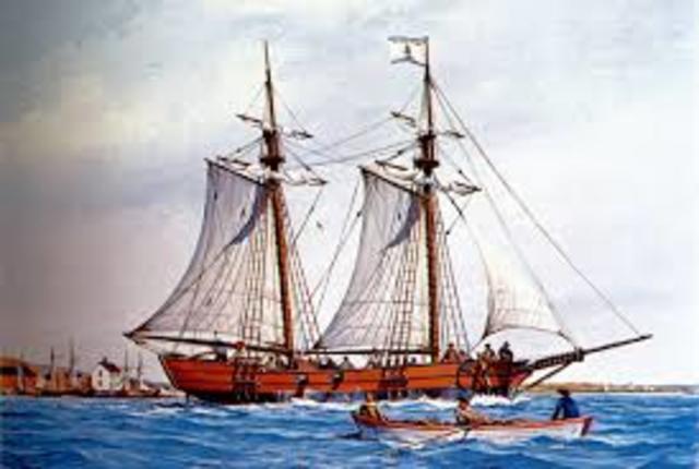 saw action in the fall of 1775 when the British ship Nautilus fired on the town.