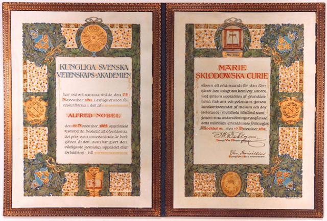 Entrega del Premi Nobel de química a Marie Curie