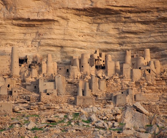 Dogon Cliff Dwellings with Granaries